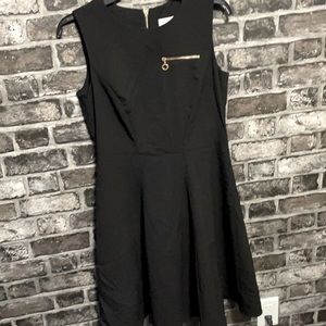 Calvin Klein black dress with gold zipper